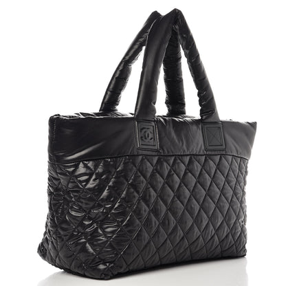 Chanel Nylon Quilted Large Coco Cocoon Tote Black 3 of 9