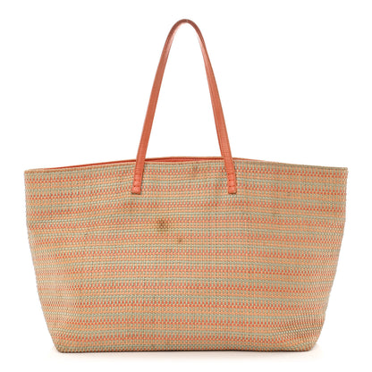 Fendi Woven Straw Raffia Roll Tote Orange Multicolor 1 of 16