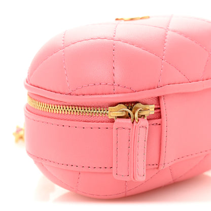 Chanel Lambskin Quilted CC Bubble Vanity Case With Chain Pink 9 of 10