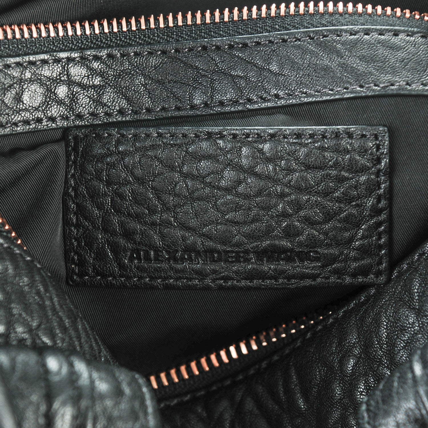Alexander Wang Pebbled Lambskin Rocco Black Rose Gold Hardware 6 of 6
