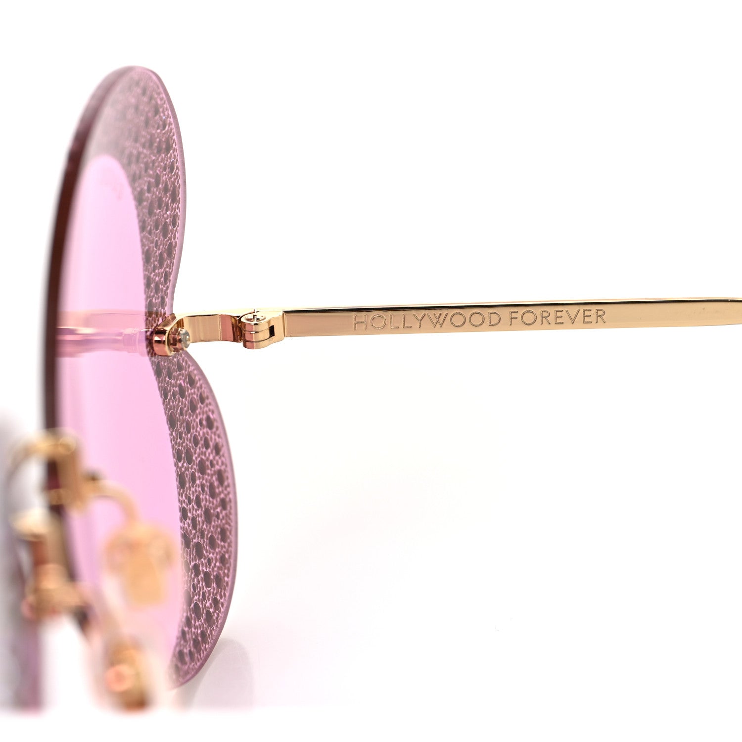 Gucci Metal Crystal Heart Frame Sunglasses GG0897S Pink Gold 5 of 8