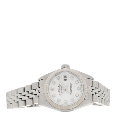 Rolex Stainless Steel 18K White Gold Diamond 26mm Oyster Perpetual Datejust Watch White 79174 2 of 4