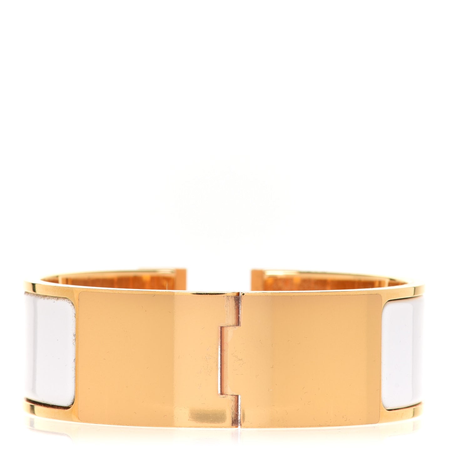 Enamel Wide Clic Clac H Bracelet GM White