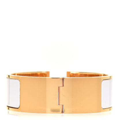 Hermes Enamel Wide Clic Clac H Bracelet GM White 3 of 6