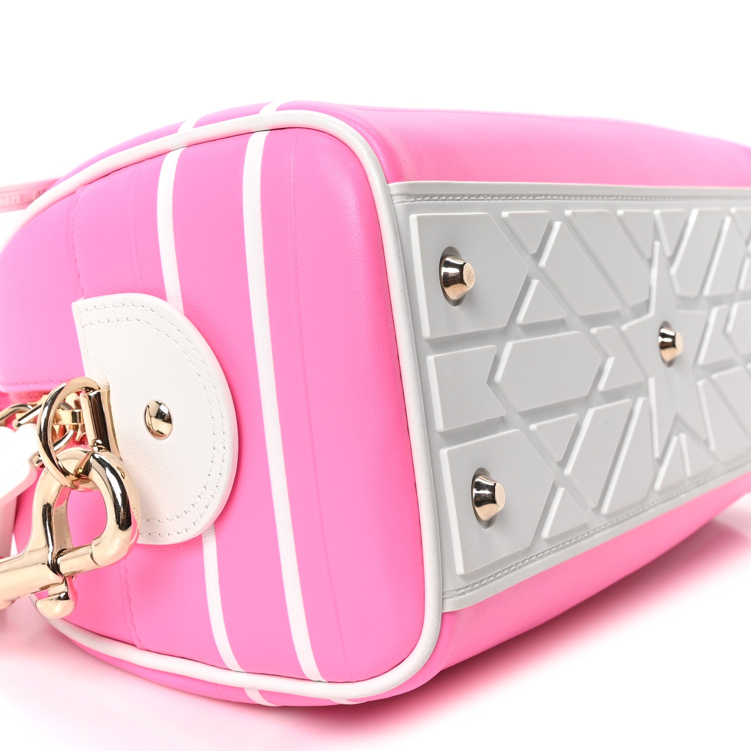 Christian Dior Calfskin Small Dior Vibe Zip Bowling Bag Pink Multicolor 8 of 9