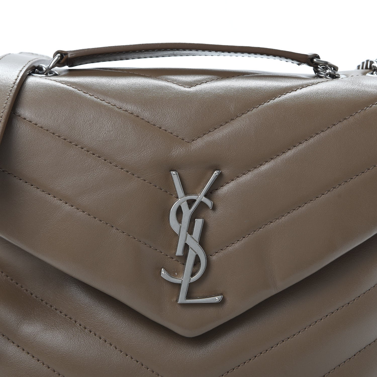 Saint Laurent Calfskin Y Quilted Monogram Small Loulou Chain Satchel Faggio 10 of 10
