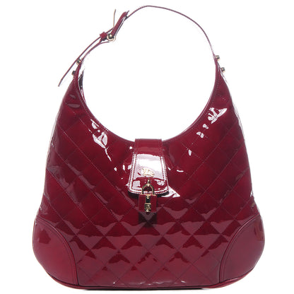 Burberry Patent Quilted Brook Hobo Red 1 of 8