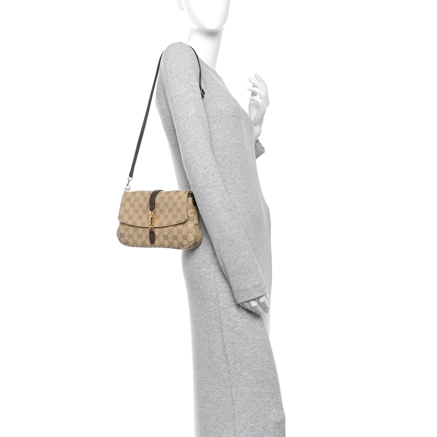 Gucci GG Supreme Medium Aperitivo Shoulder Bag Sand Dark Brown 2 of 9