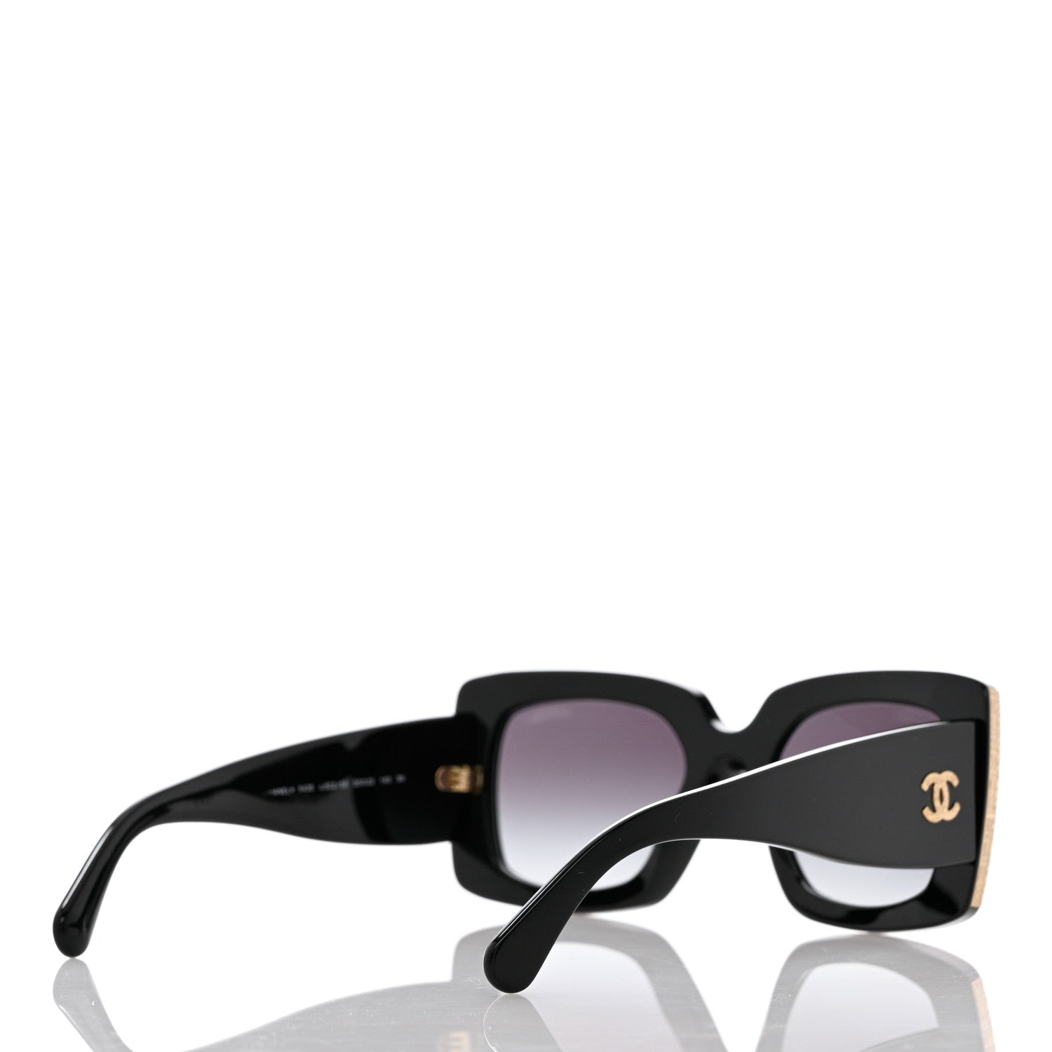Chanel Acetate Rectangle Sunglasses 5435 Black 4 of 9