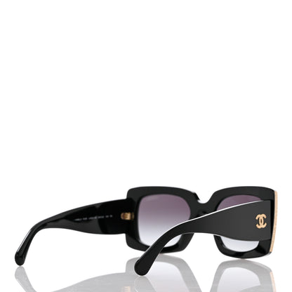 Chanel Acetate Rectangle Sunglasses 5435 Black 4 of 9