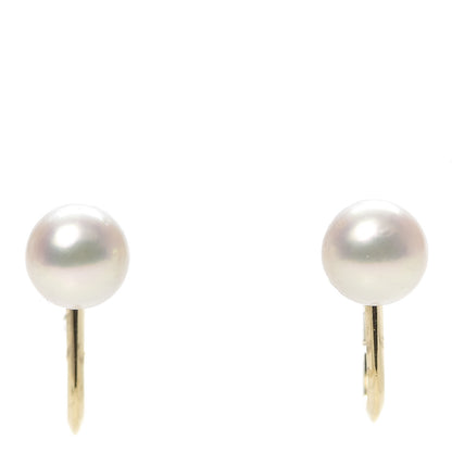 Mikimoto 14K Yellow Gold Akoya Pearl 6mm Screw-Back Earrings 1 of 5