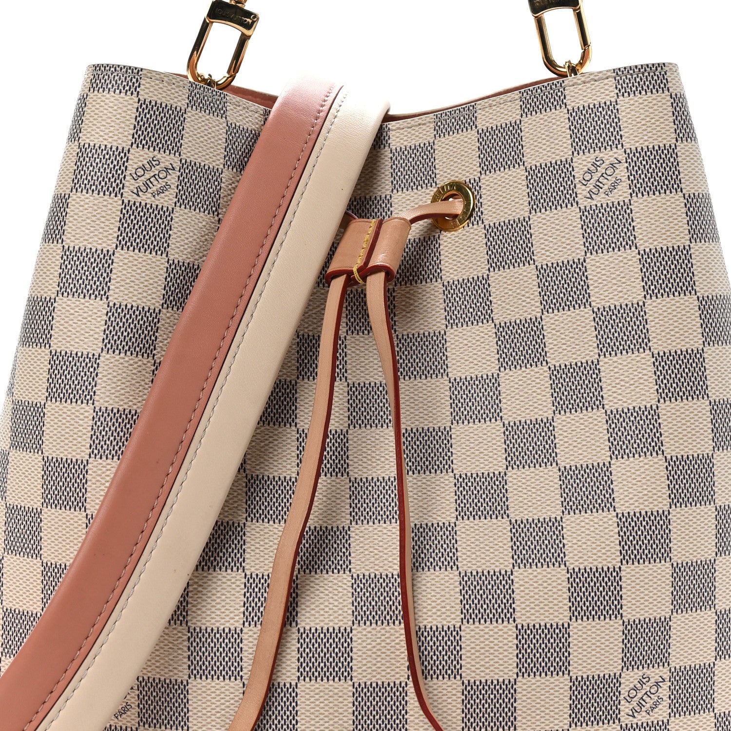 Louis Vuitton Damier Azur Braided Neonoe BB Pink 8 of 12