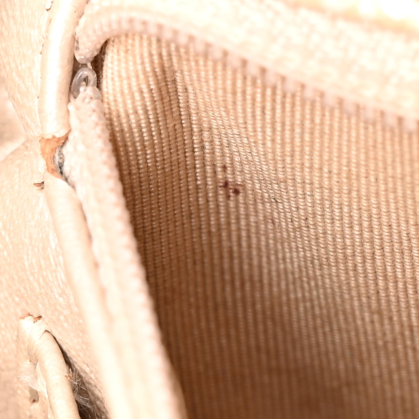 Pearly Caviar Quilted Mini Rectangular Flap Beige