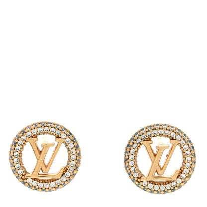 Louis Vuitton Metal Crystal Louise By Night Earrings Gold 1 of 5