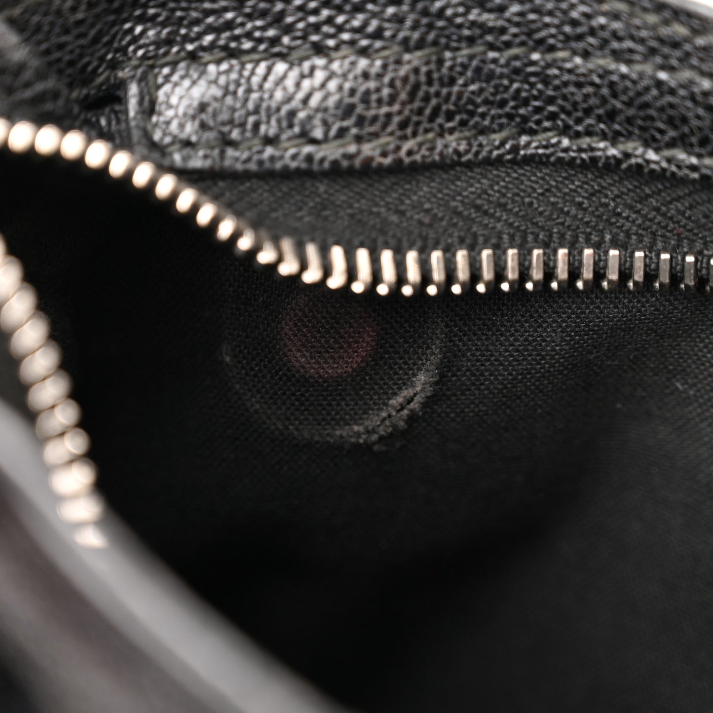 Chevre Silver Metallic Edge Hardware Nano City Black