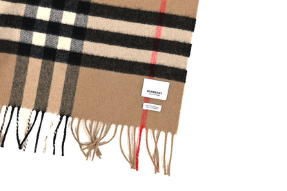 Burberry Cashmere Giant Heritage Check Fringe Scarf Camel 5 of 6