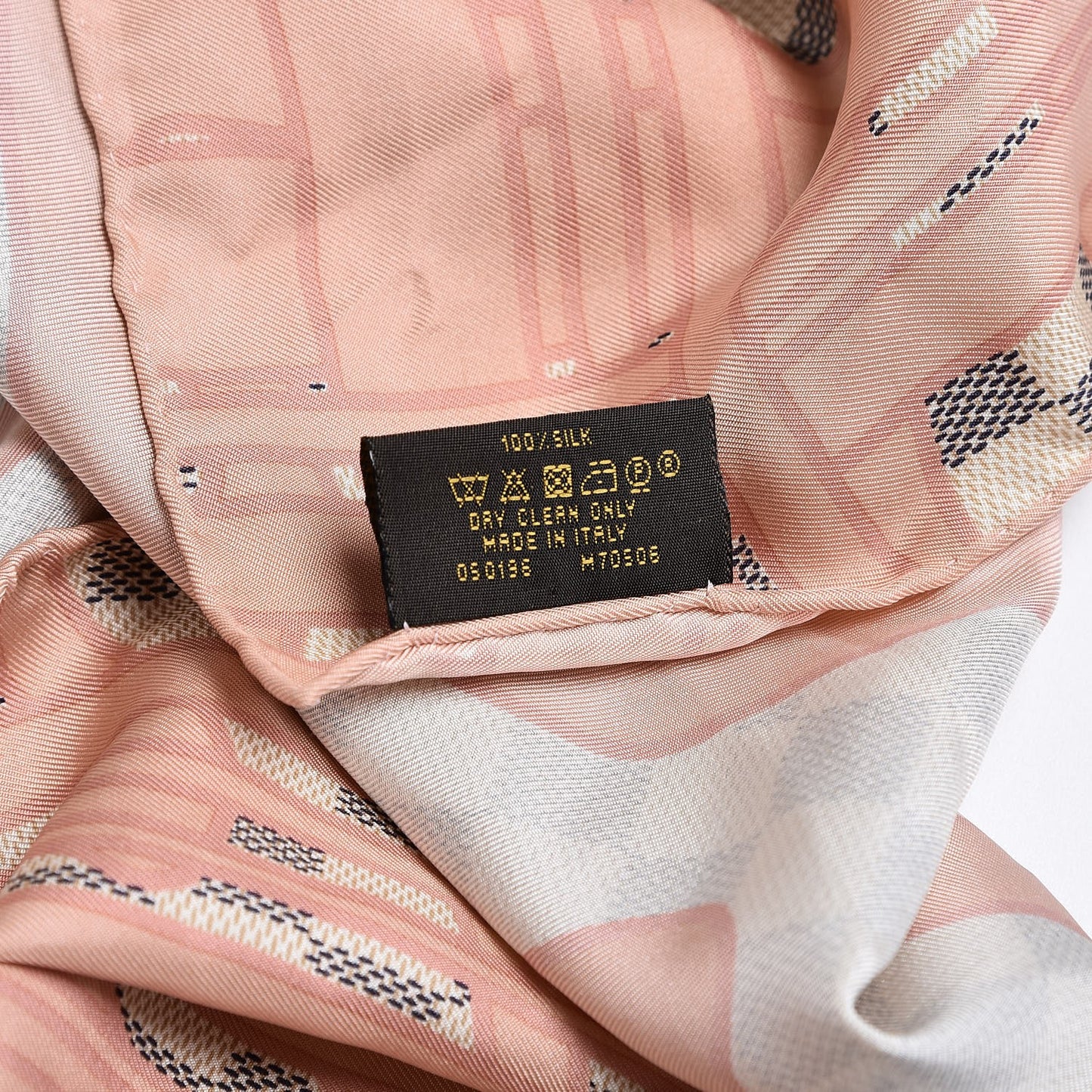 Silk Damier Azur Tahitienne Square Scarf