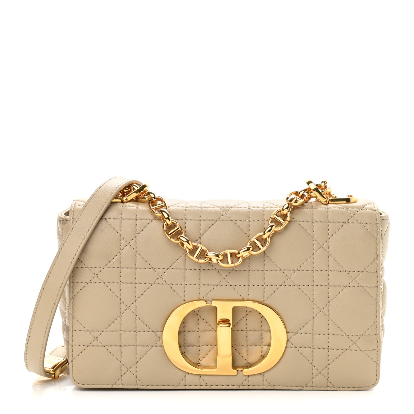 Lambskin Cannage Small Caro Bag Beige