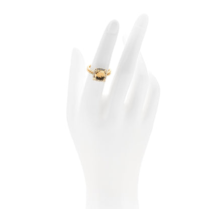 David Yurman 18K Yellow Gold Diamond Champagne Citrine 9mm Chatelaine Pave Bezel Ring 52 6 2 of 6