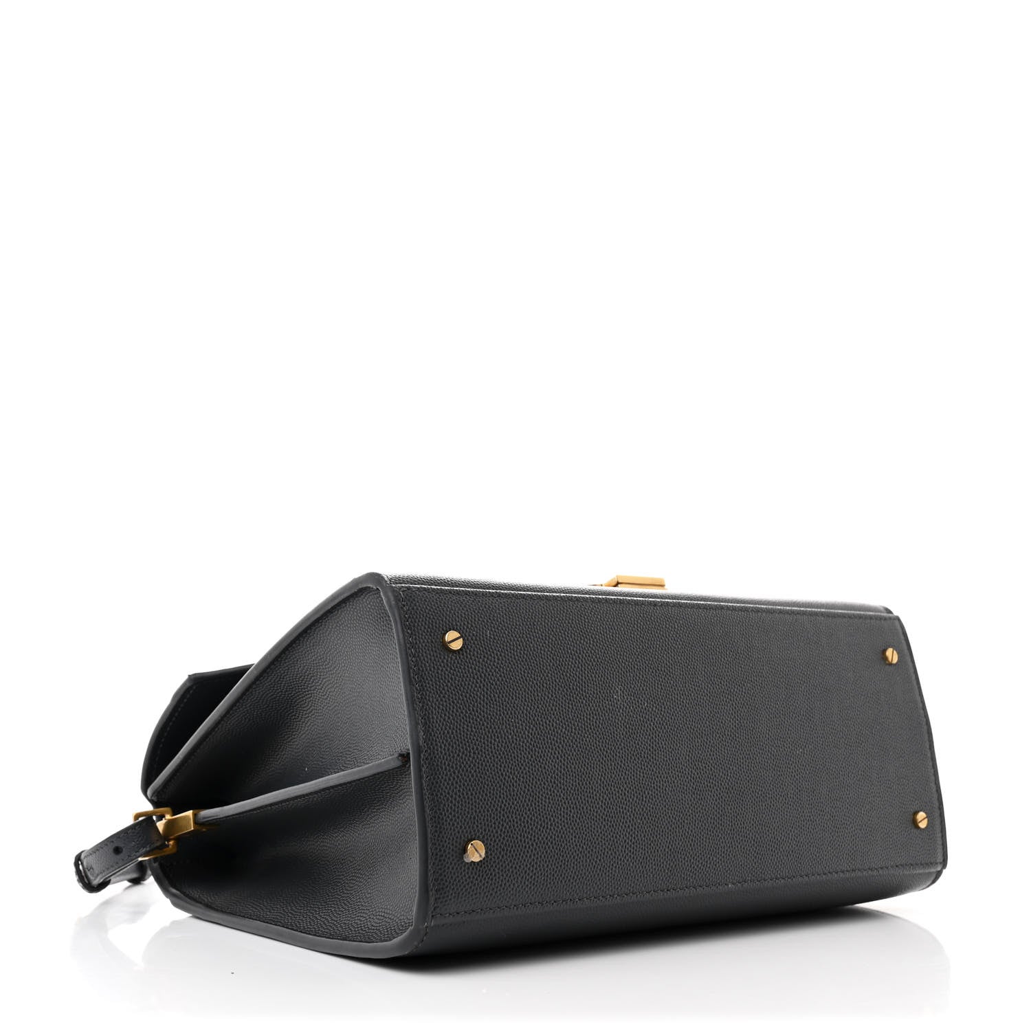 Saint Laurent Grain de Poudre Medium Classic Monogram Cassandra Top Handle Dark Smog 4 of 11