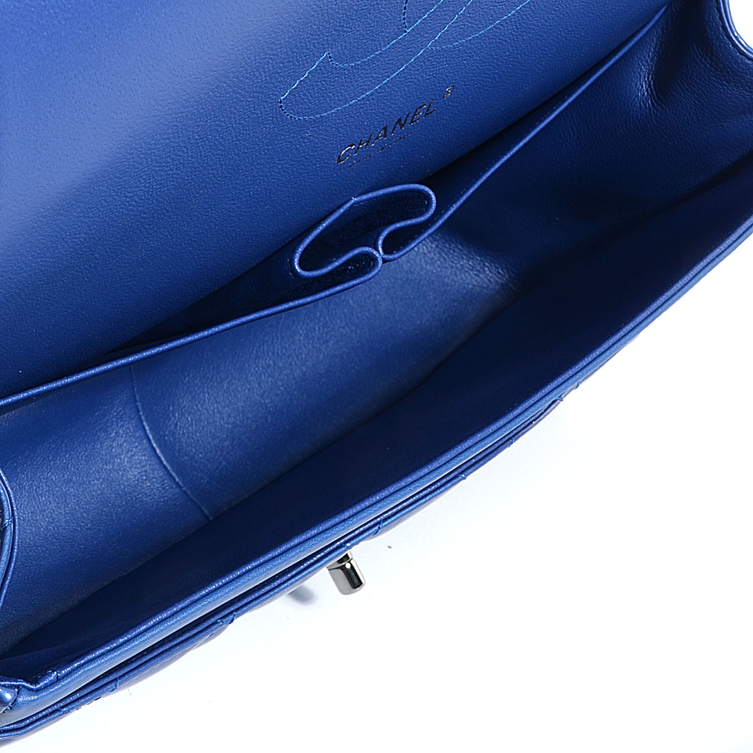 Chanel Patent Jumbo Double Flap Blue 5 of 10