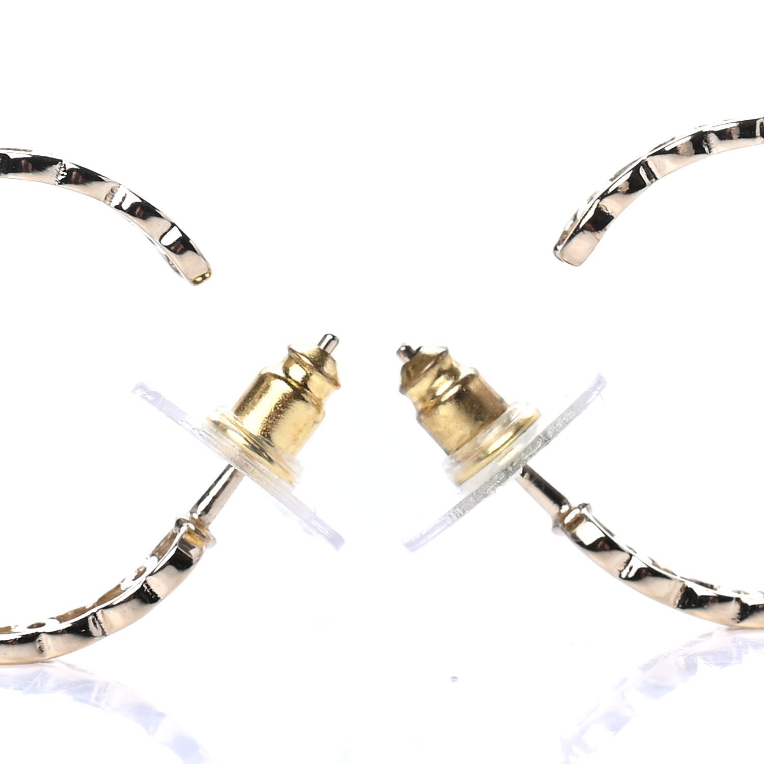Chanel Metal CC Hoop Earrings Gold 3 of 4
