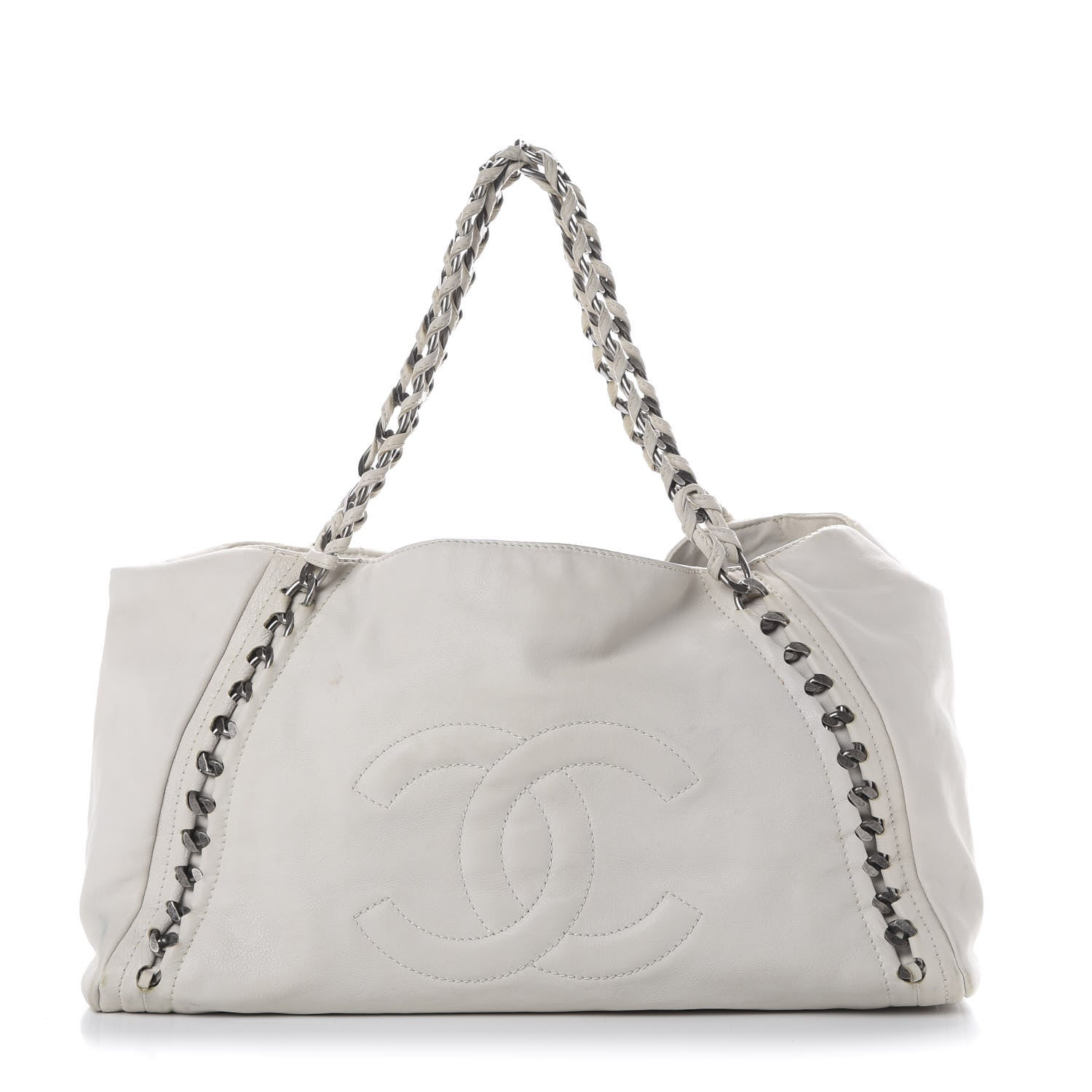 Chanel Calfskin Large East West Modern Chain Tote White 1 of 23