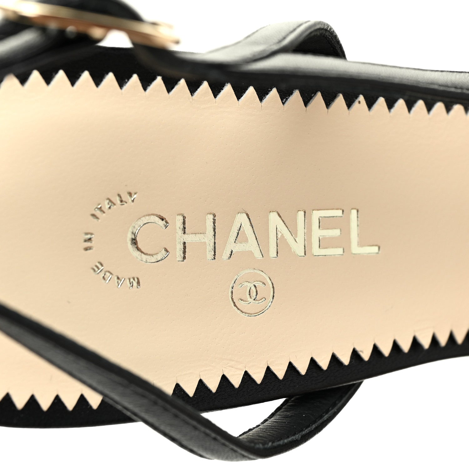 Chanel Lambskin Pearl Cap Toe CC Slingback Pumps 37.5 Black 8 of 9