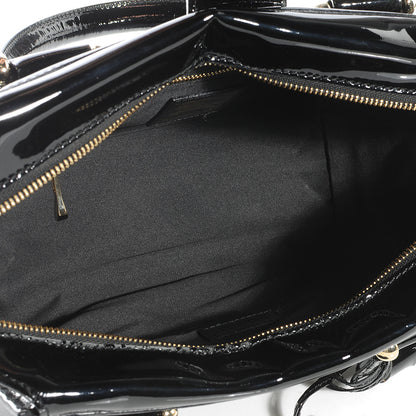 Burberry Patent Quilted Mini Manor Tote Black 5 of 8