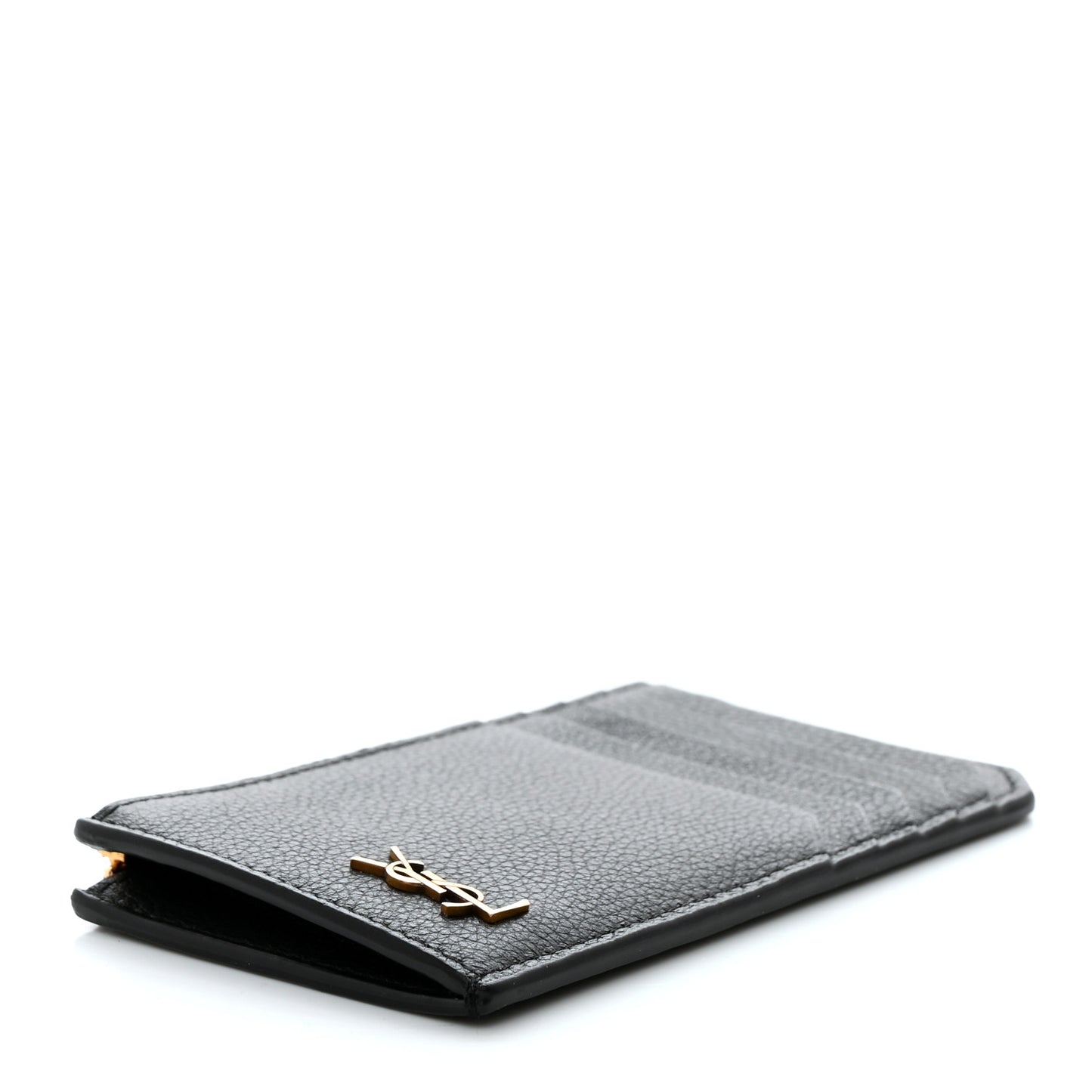 Grained Calfskin Monogram 5 Fragments Zip Pouch Card Holder Black