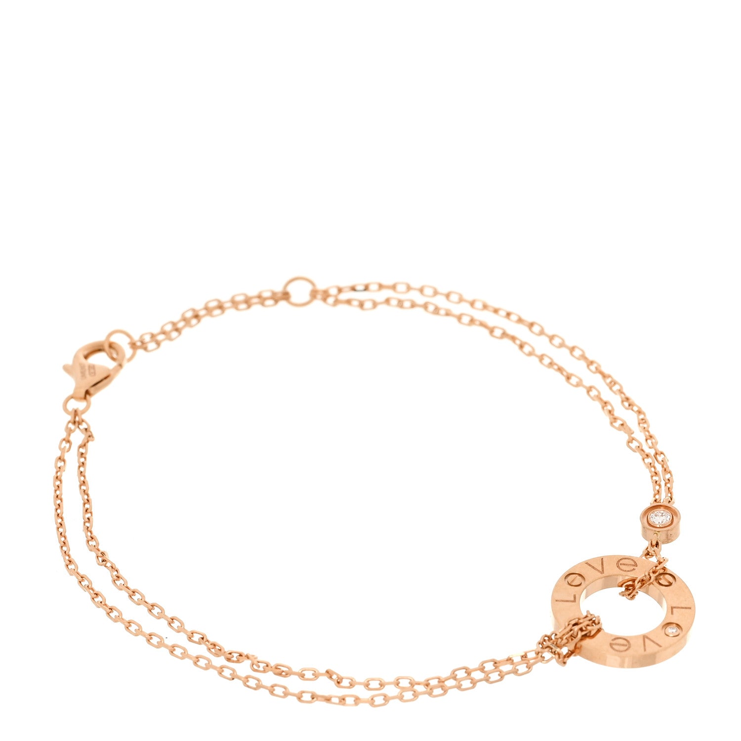 Cartier 18K Pink Gold Diamond LOVE Bracelet 1 of 7