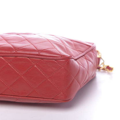 Chanel Lambskin Quilted CC Tassel Camera Case Red 12 of 12