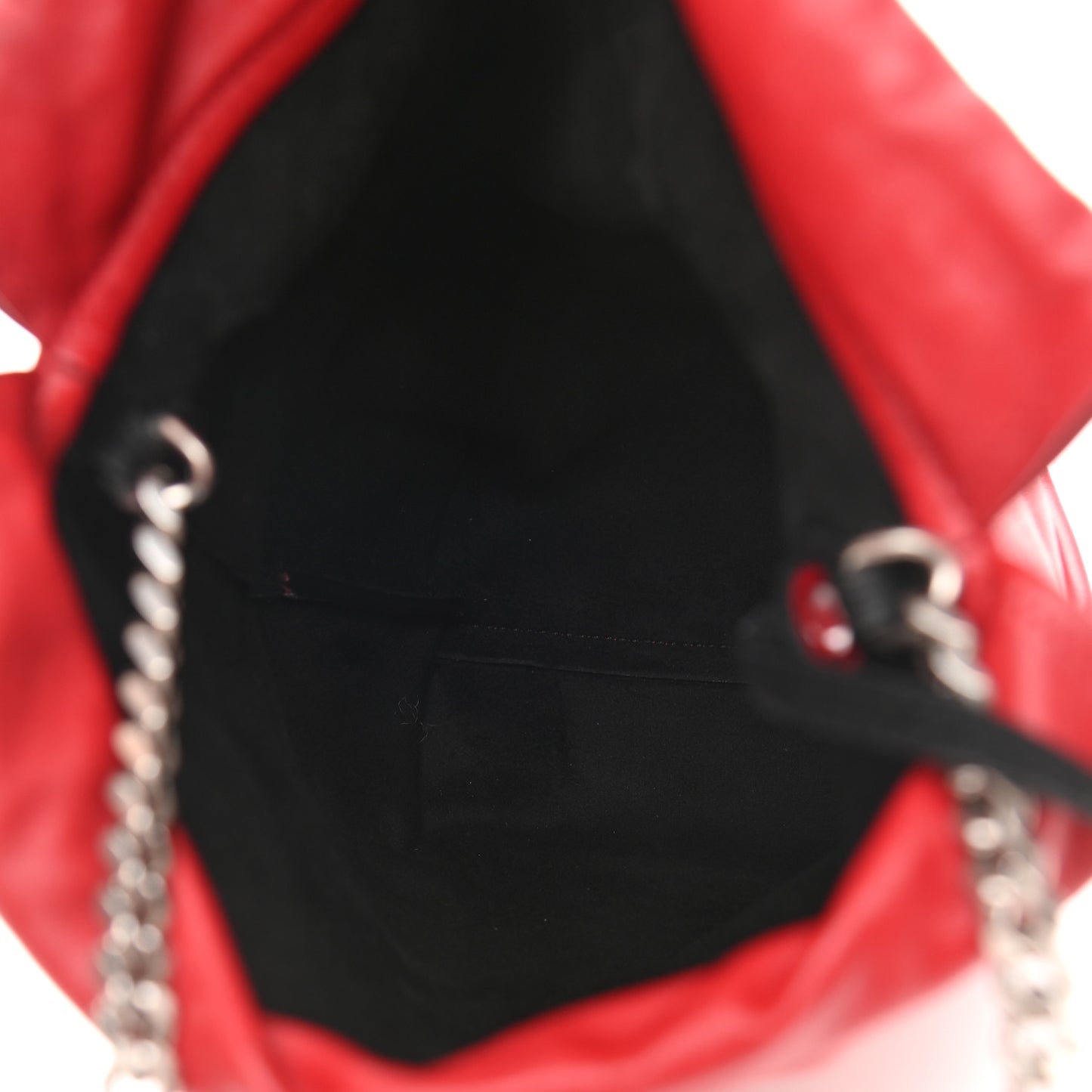 Lambskin Small Teddy Bucket Bag Red