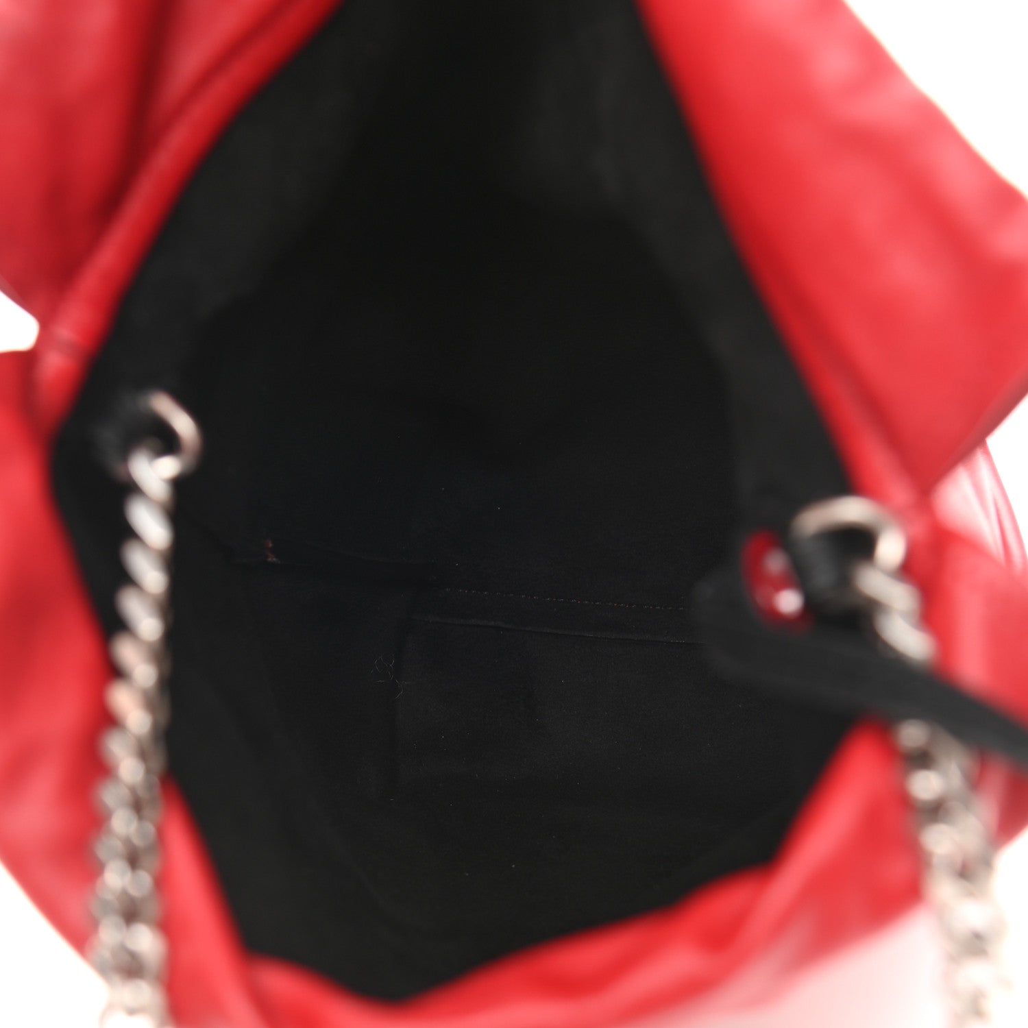 Saint Laurent Lambskin Small Teddy Bucket Bag Red 6 of 12