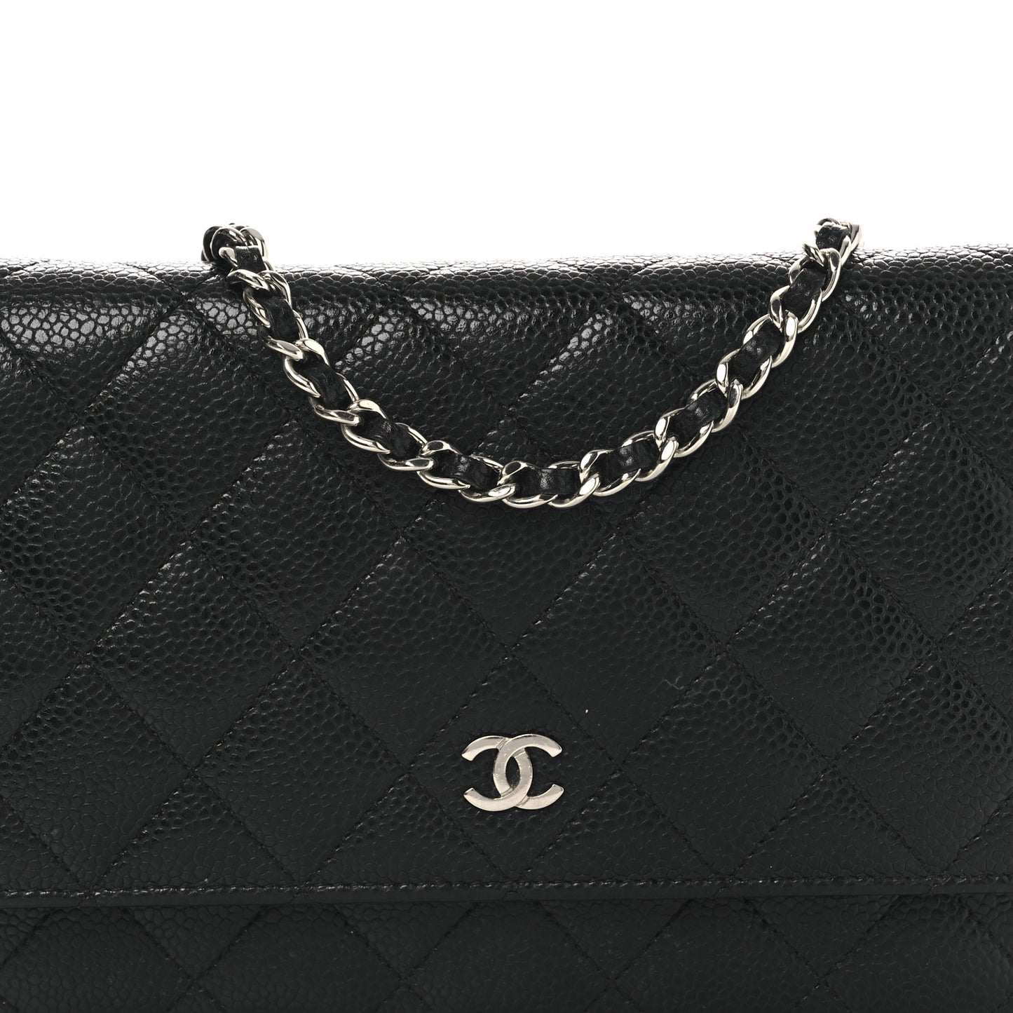 Caviar Quilted Wallet On Chain WOC Black