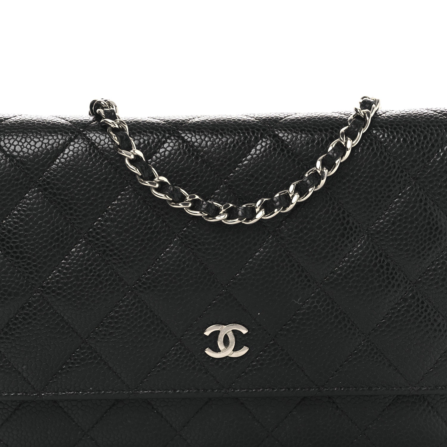 Chanel Caviar Quilted Wallet On Chain WOC Black 9 of 15