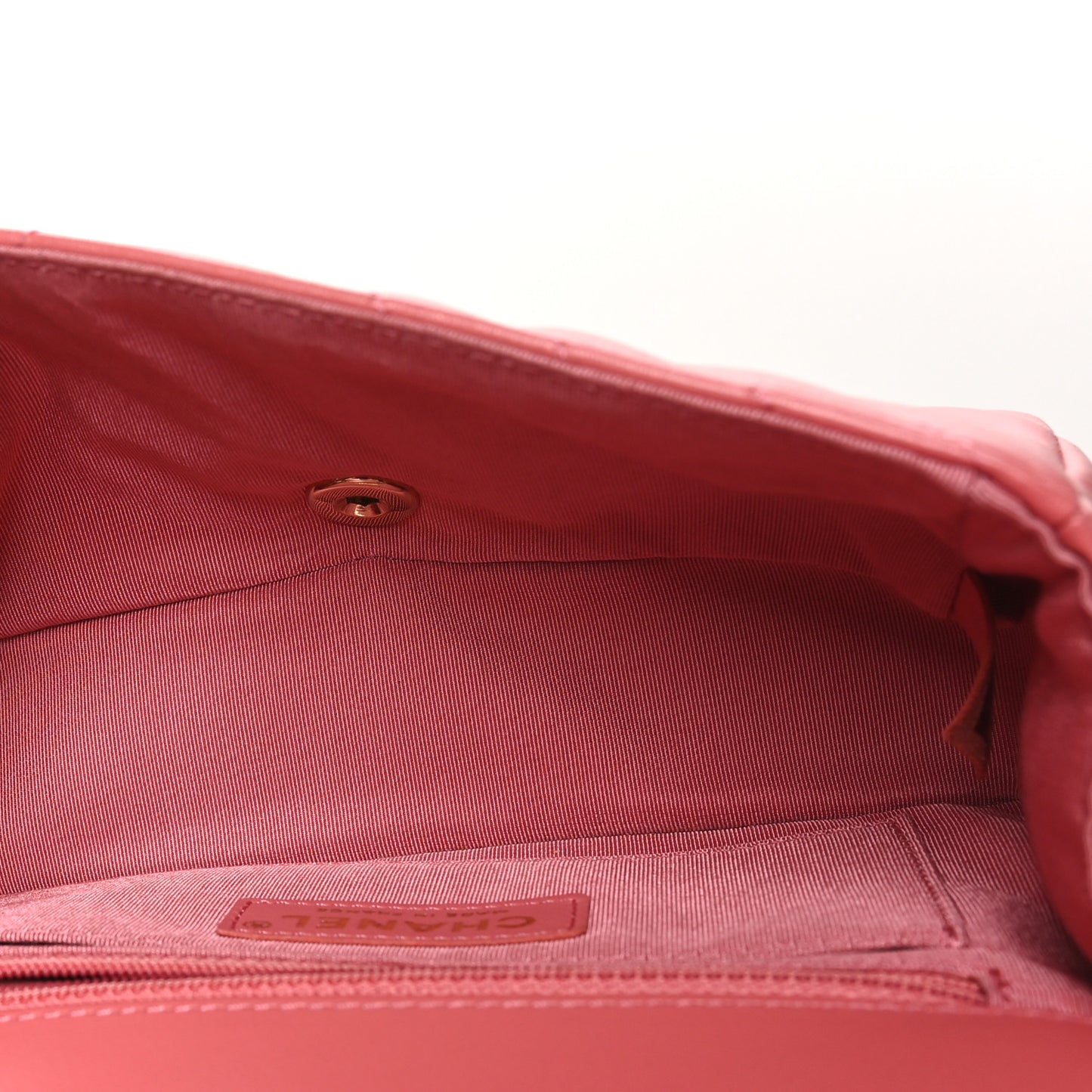 Calfskin Chevron Quilted Mini Statement Flap Pink