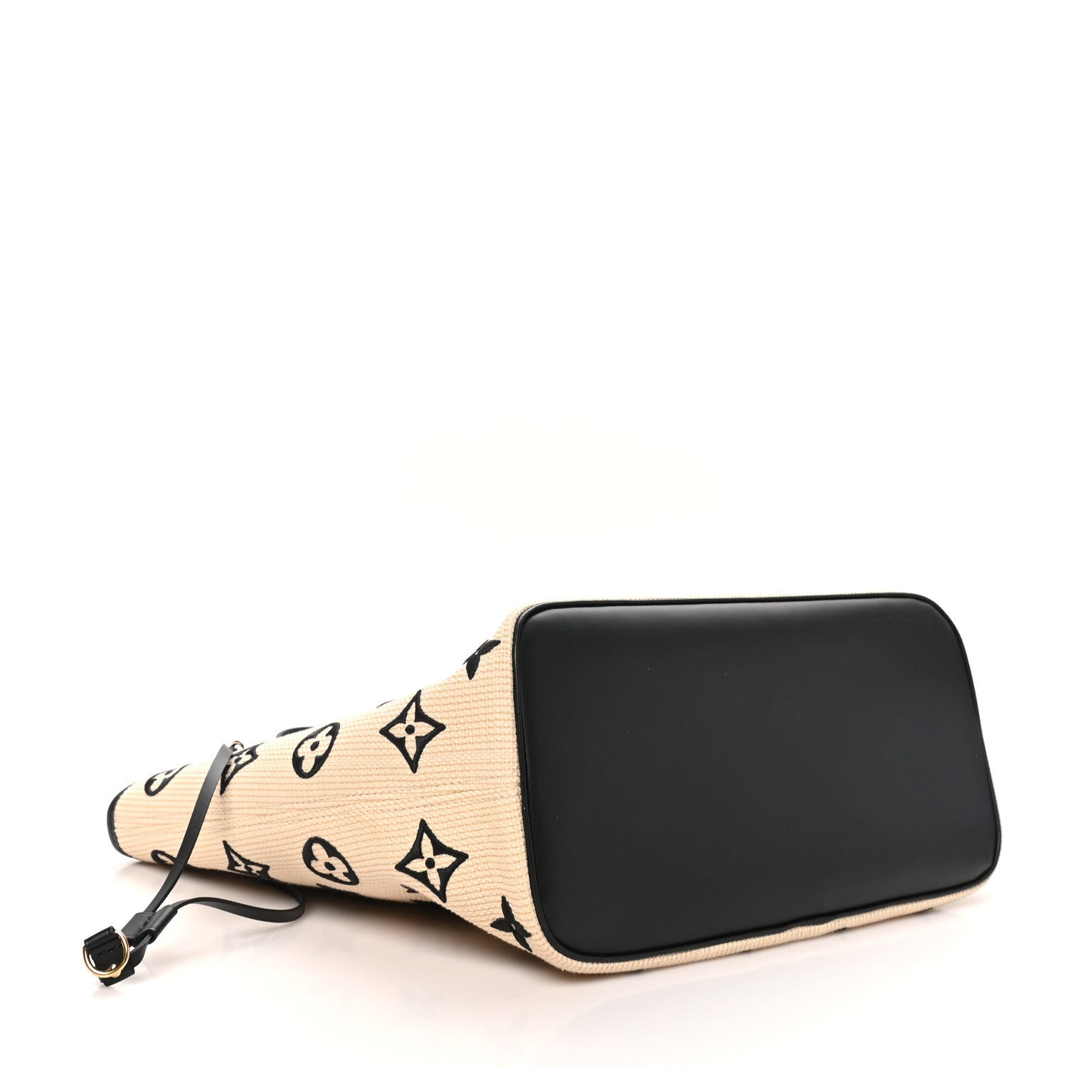 Louis Vuitton Cotton Monogram Embroidered Neverfull MM Beige Black 4 of 9