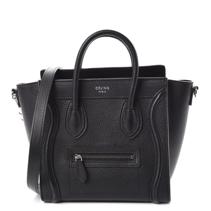 Celine Drummed Calfskin Nano Luggage Black 1 of 9