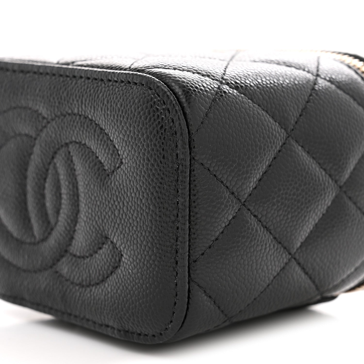 Chanel Caviar Quilted Mini Vanity Case With Chain Black 10 of 11
