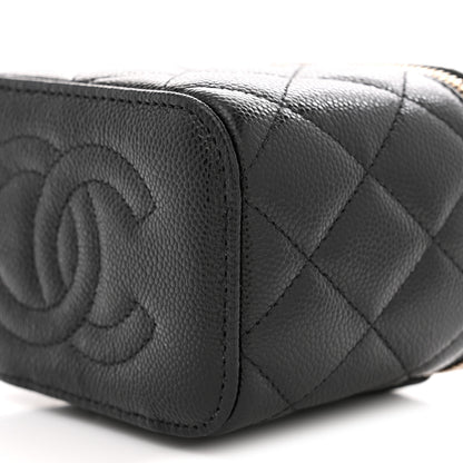Chanel Caviar Quilted Mini Vanity Case With Chain Black 10 of 11