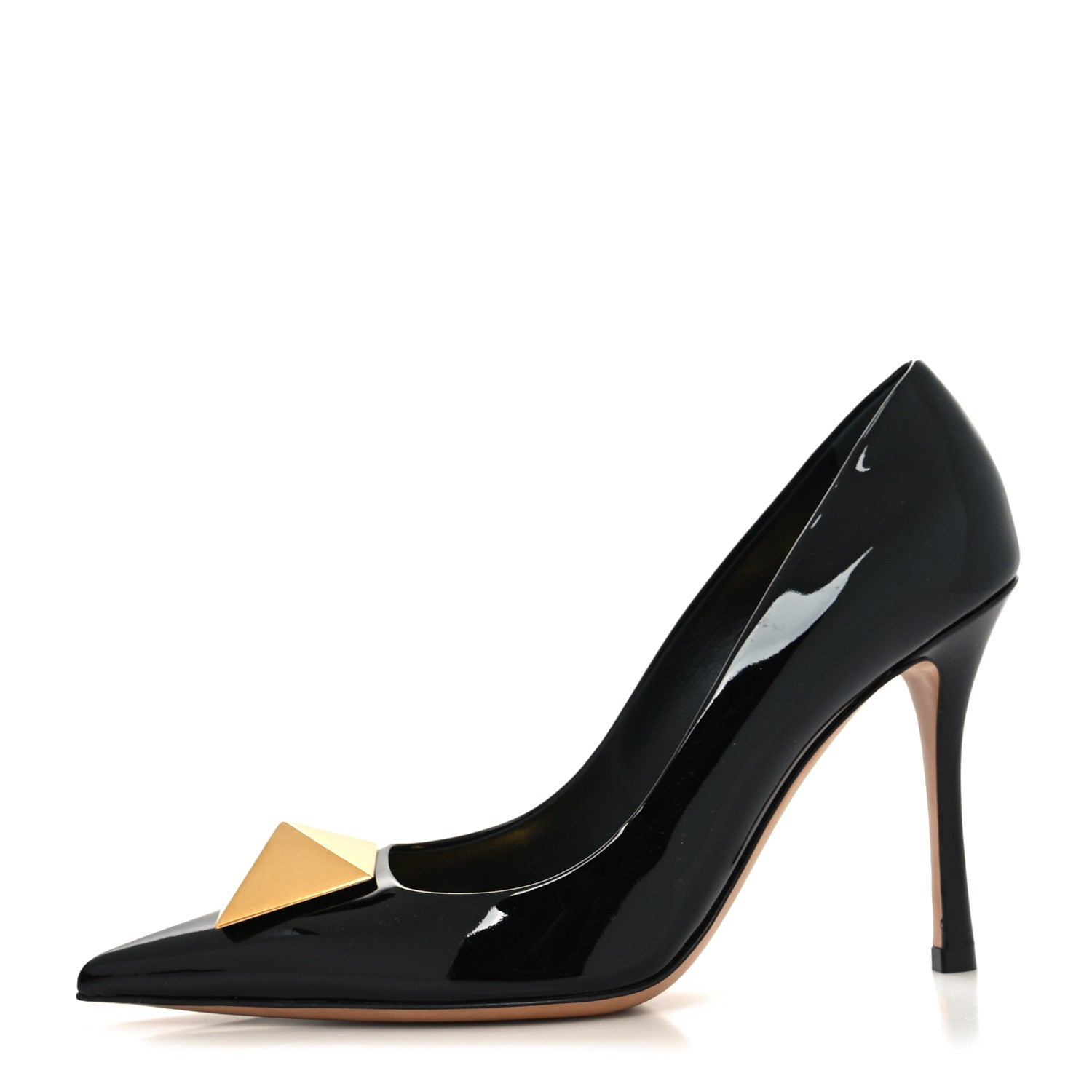 Valentino Garavani Patent One Stud 100mm Pumps 38 Black 1 of 7