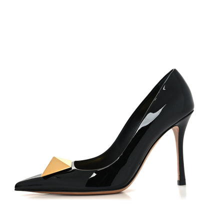 Valentino Garavani Patent One Stud 100mm Pumps 38 Black 1 of 7