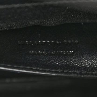 Saint Laurent Grain De Poudre Textured Mixed Matelasse Triquilt Medium Monogram Satchel Black 7 of 14