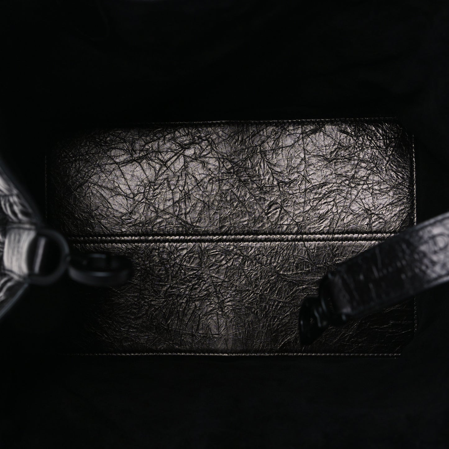 Crinkled Calfskin Cannage Medium Dior Tojours Bag Black
