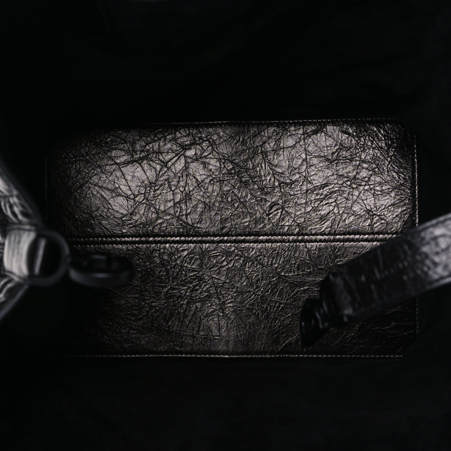 Christian Dior Crinkled Calfskin Cannage Medium Dior Tojours Bag Black 6 of 10