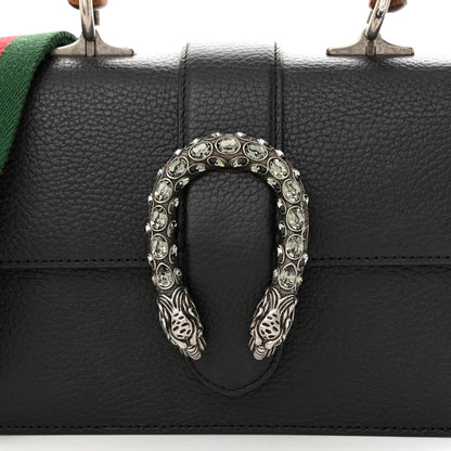 Gucci Dollar Calfskin Crystal Web Mini Dionysus Bamboo Top Handle Bag Black Black Diamond 8 of 11