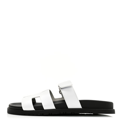 Hermes Calfskin Womens Chypre Sandals 39 White 1 of 9