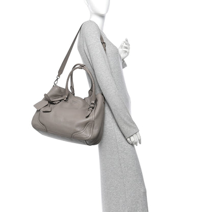 Prada Vitello Daino Large Tote Bag Clay Grey 3 of 9