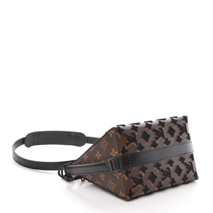 Louis Vuitton Monogram Tuffetage Triangle Messenger Black 4 of 9